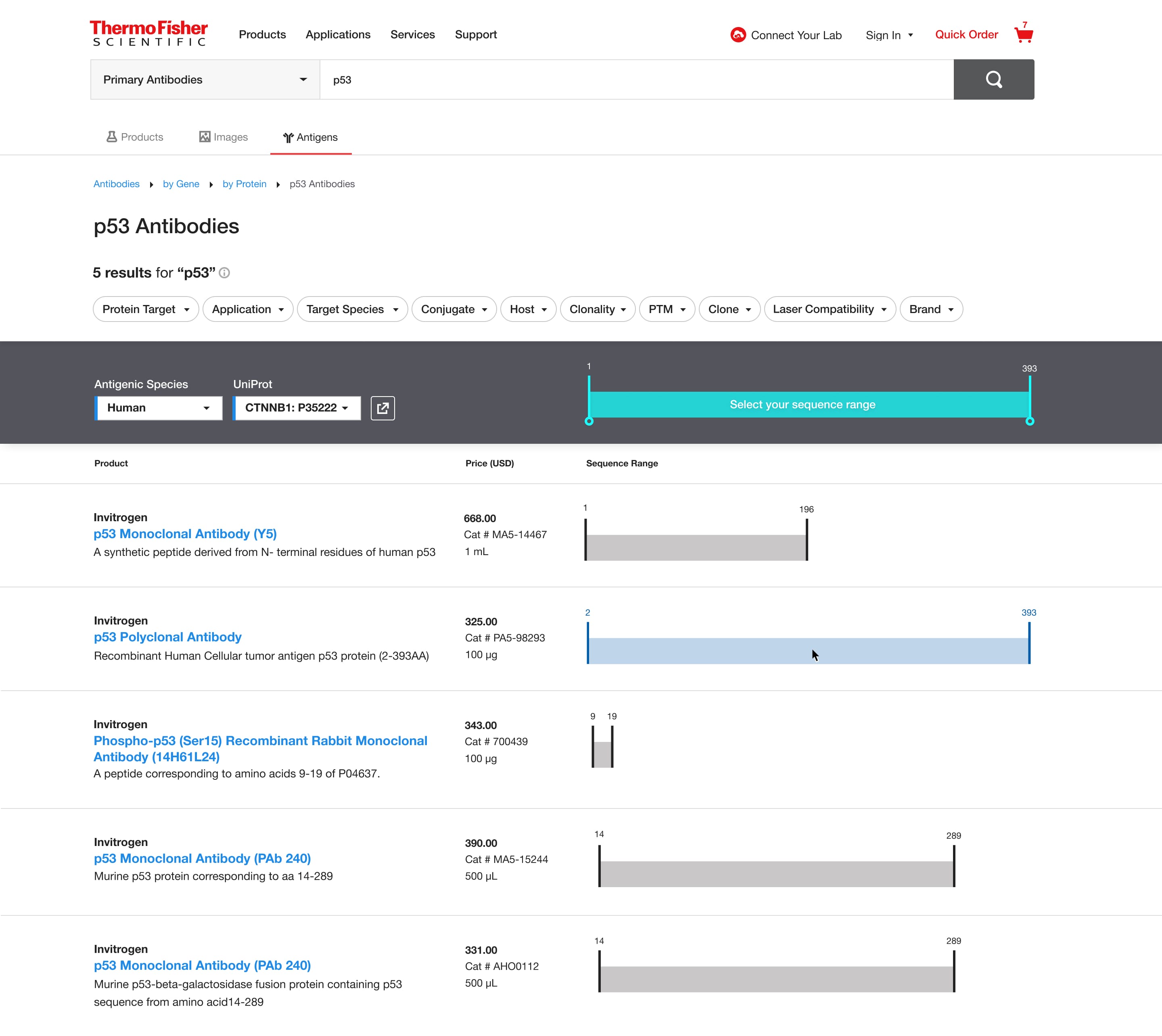 Thermo Fisher Scientific - Epitope Search