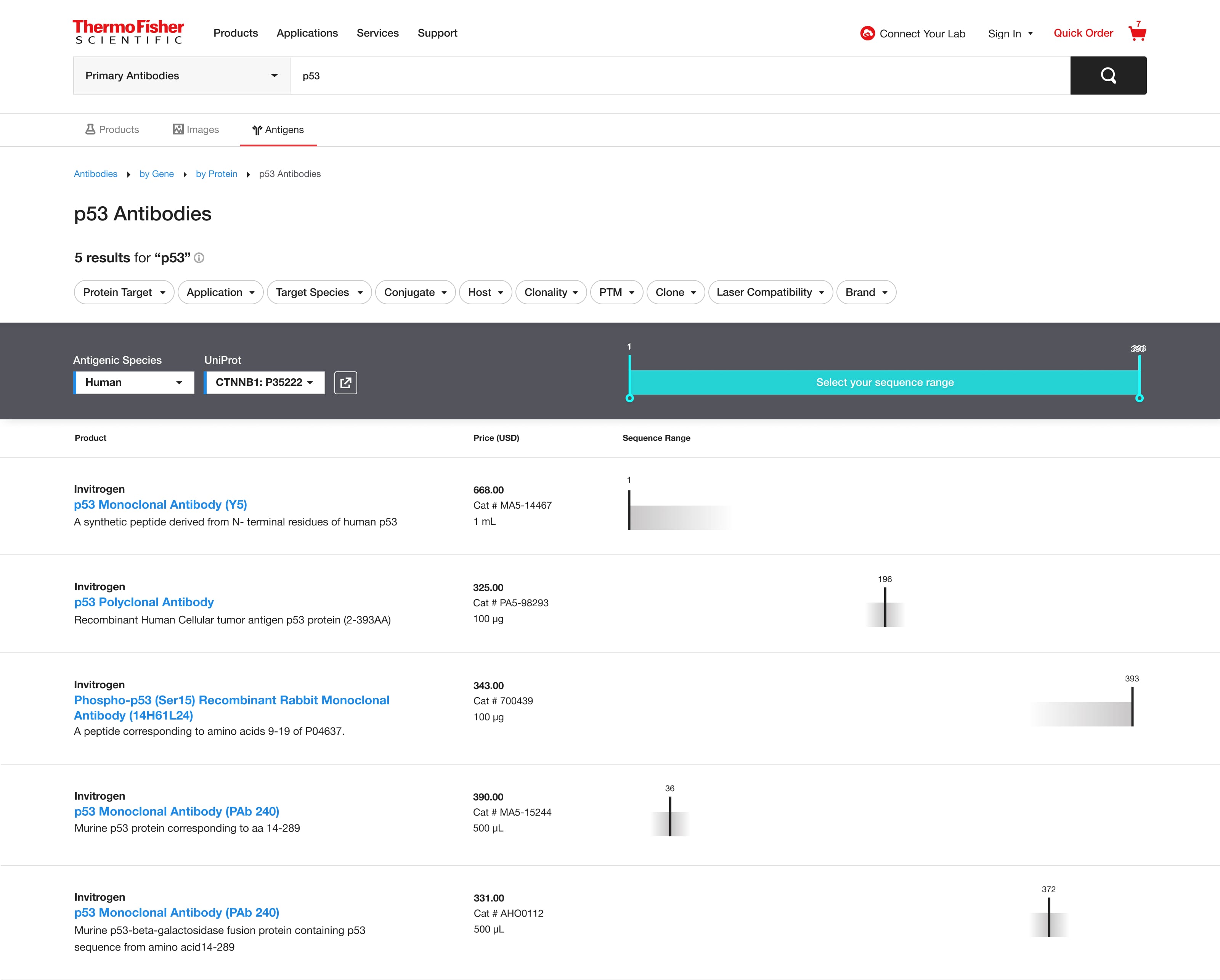 Thermo Fisher Scientific - Epitope Search