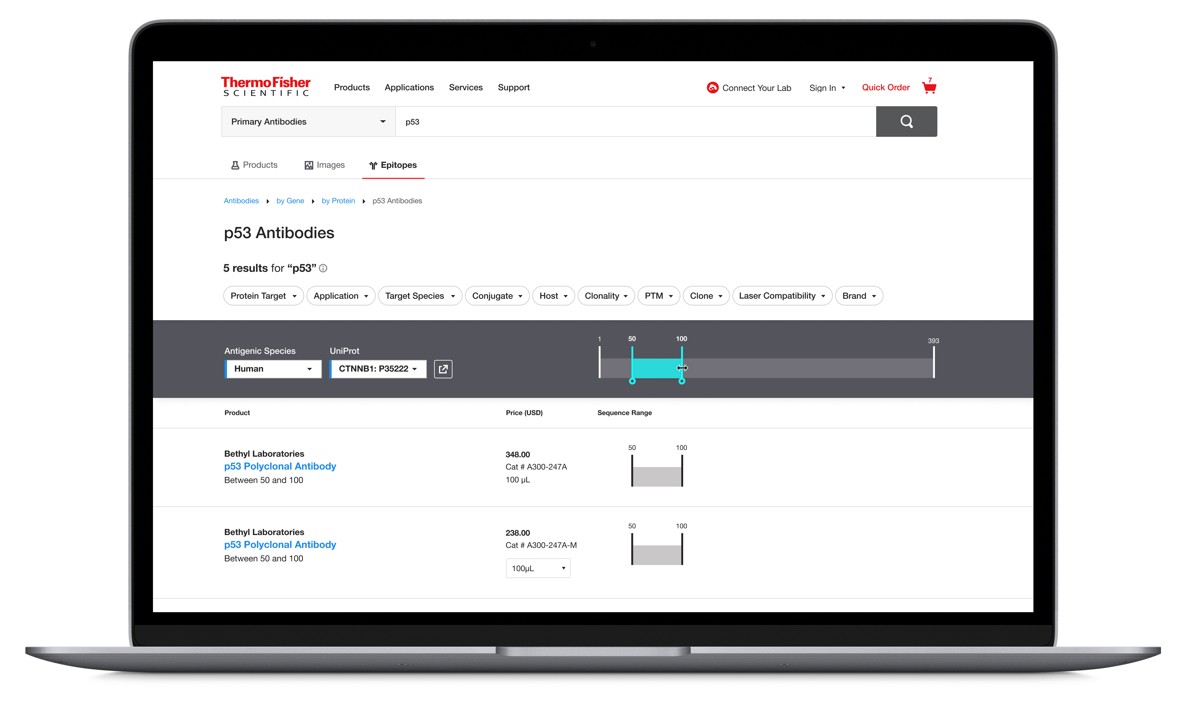 Thermo Fisher Scientific - Epitope Search